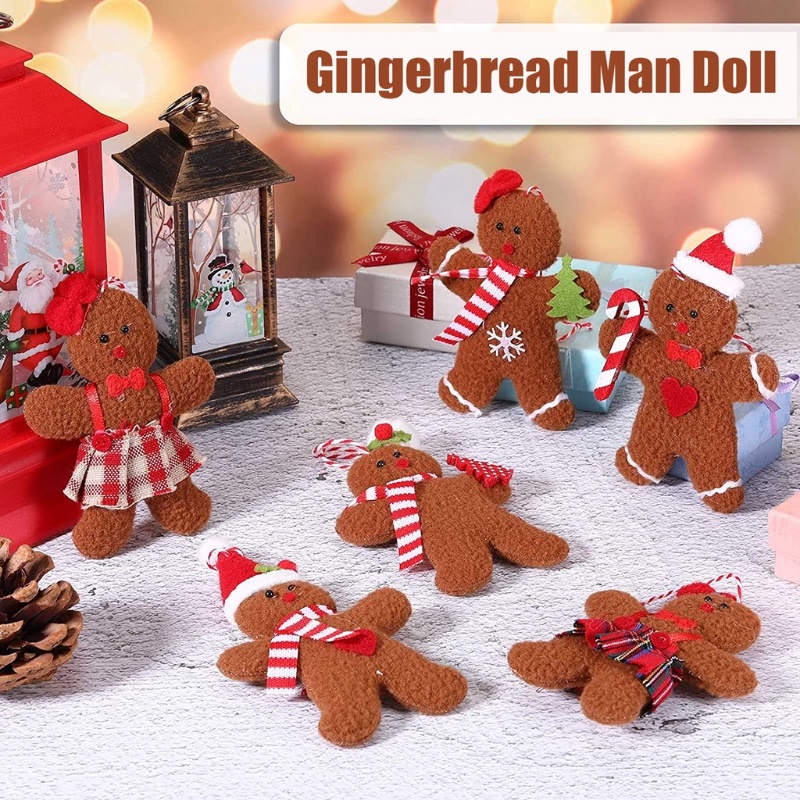 [Hàng Giáng Sinh] Set 3 Búp Bê Người Bánh Gừng / Bánh Gừng Trang Trí Cây Thông Noel Dễ Thương