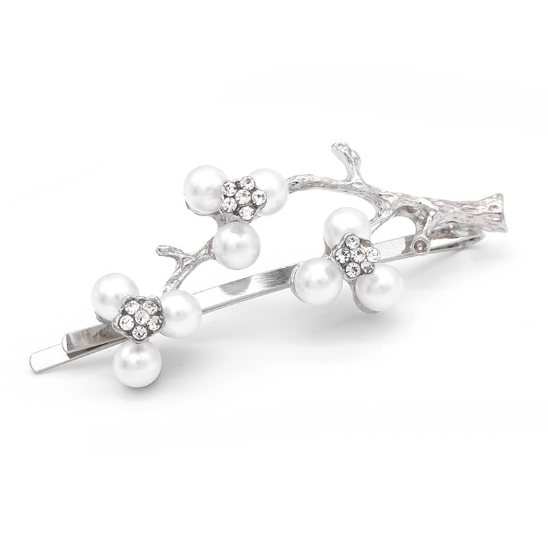 Kẹp tóc đính đá và hạt ngọc trai nhân tạo phong cách Hàn Quốc thời trang