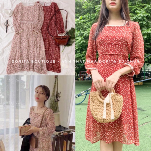 Váy trễ vai bèo chiết eo kẻ caro xanh, Đầm kẻ caro xanh Hàn Quốc | BigBuy360 - bigbuy360.vn