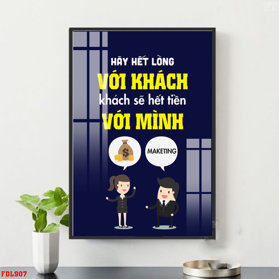 Tranh Laminate Tráng Gương - Tranh Treo Văn Phòng Slogan Tạo Động Lực - Phòng Kinh Doanh