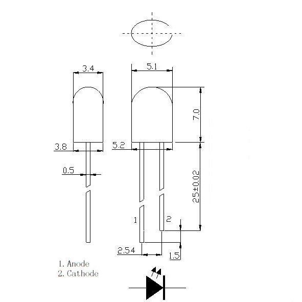[50 CON] (TK1) Led Oval 5mm - [Chọn Loại]