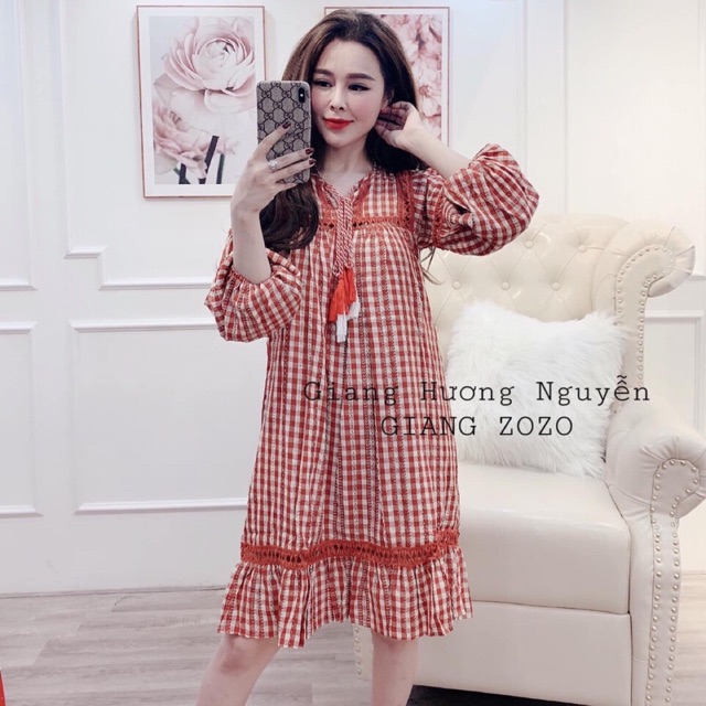Váy kẻ caro rubylong