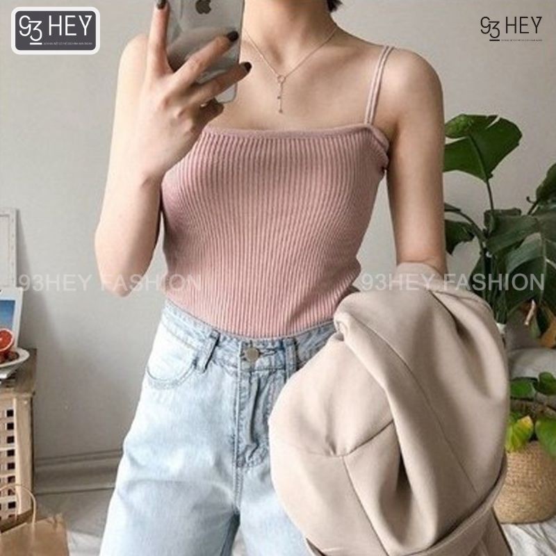 Áo Hai Dây Dệt Kim Len Tăm Màu Trơn Thời Trang Hàn Quốc 93HEY AHD01 | BigBuy360 - bigbuy360.vn