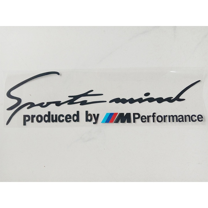 Decal tem chữ Sport mind produced by Performance dán capo thân xe ô tô