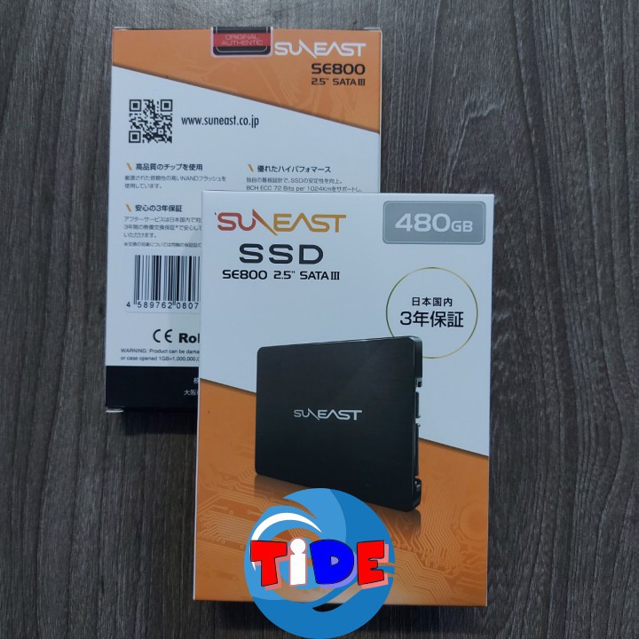 Ổ cứng SSD 2.5” SunEast 480GB nội địa Nhật Bản – CHÍNH HÃNG – Bảo hành 3 năm –Tặng cáp dữ liệu Sata 3.0