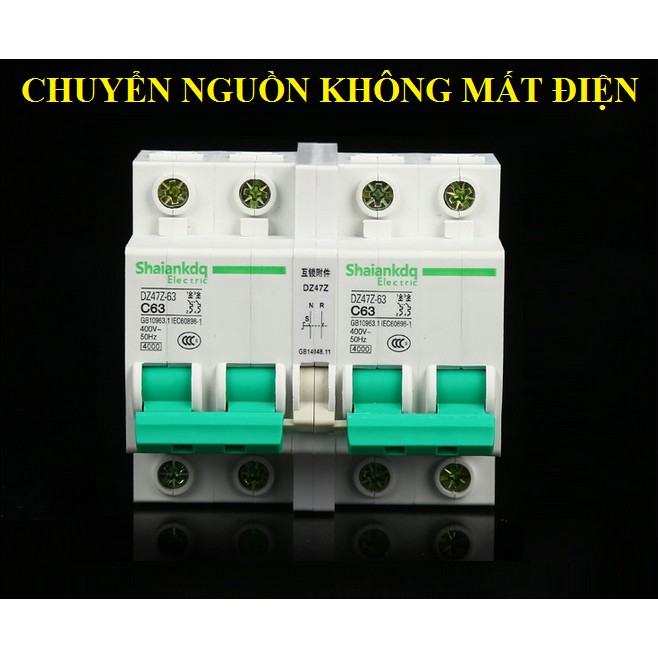 Cầu dao đảo chiều 2P 63A Shaiankadq không gây mất điện bộ đổi nguồn điện át đảo chiều