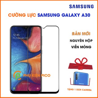 Cường lực Samsung A30 full màn hình - Kính cường lực Samsung Galaxy A30 bản mới viền mỏng nguyên hộp [Tặng 1 dán camera]