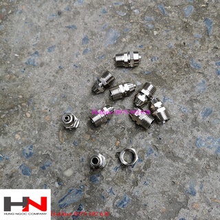 100 cái Cút nối nhanh inox ren 17 ra 8