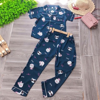 Combo bộ lụa tay cộc quần dài