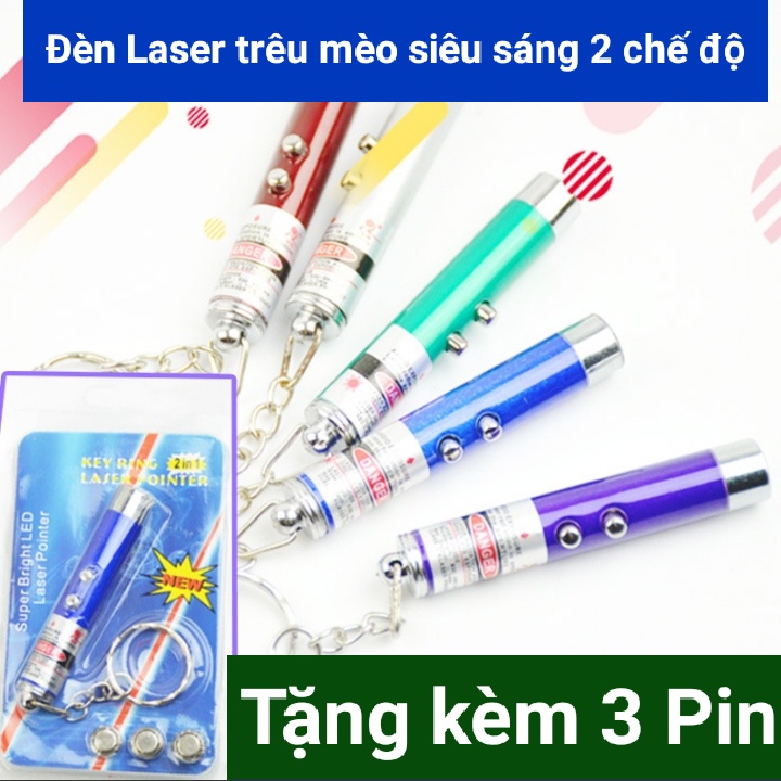 [Tặng kèm Pin] Đèn pin laser trêu mèo 2 chế độ - Siêu bền siêu sáng