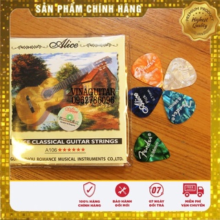 Dây Đàn Guitar Classic Alice A106 dây nilon chính hãng ( Tặng 1 pick gảy ) Laluta Guitar Phân Phối chính hãng