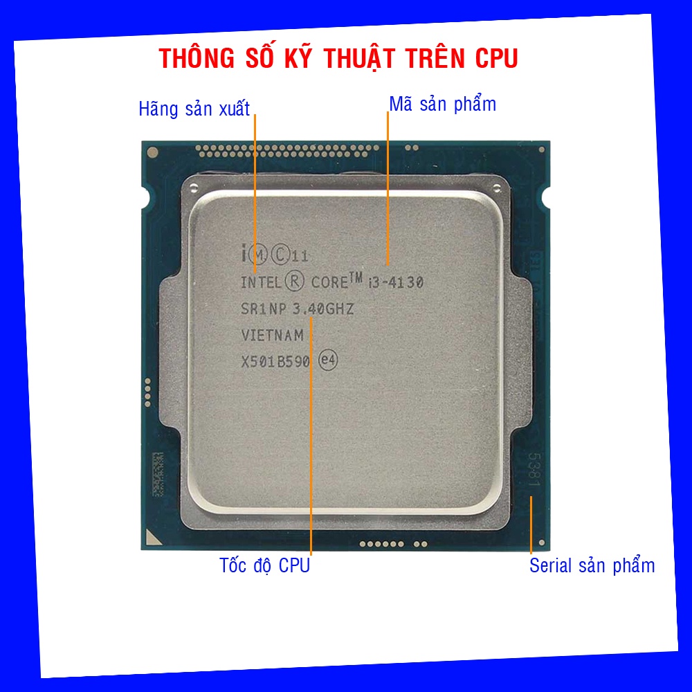 Cpu i3 4130 gắn main socket 1150 mã h81 b85... – BH 01 tháng / tặng keo tản nhiệt