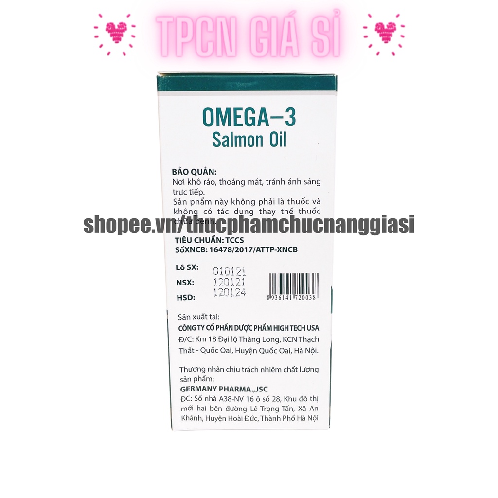 Dầu Cá ALASKA OMEGA 3 hỗ trợ hệ tim mạch, trí não, tăng cường thị lực, sáng mắt - Hộp 100v