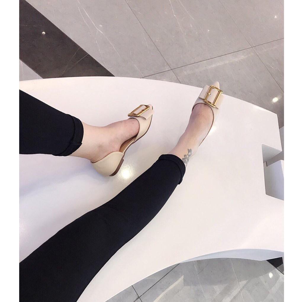 GIÀY BÚP BÊ BỆT KHÓA CHỮ D KHOÉT EO | BigBuy360 - bigbuy360.vn