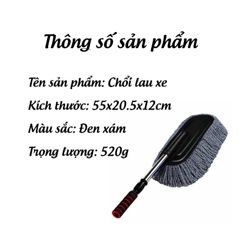 Cọ Rửa Xe Ô Tô, Vệ Sinh Xe Hơi, Chổi Lau Có Thế Kéo Dài