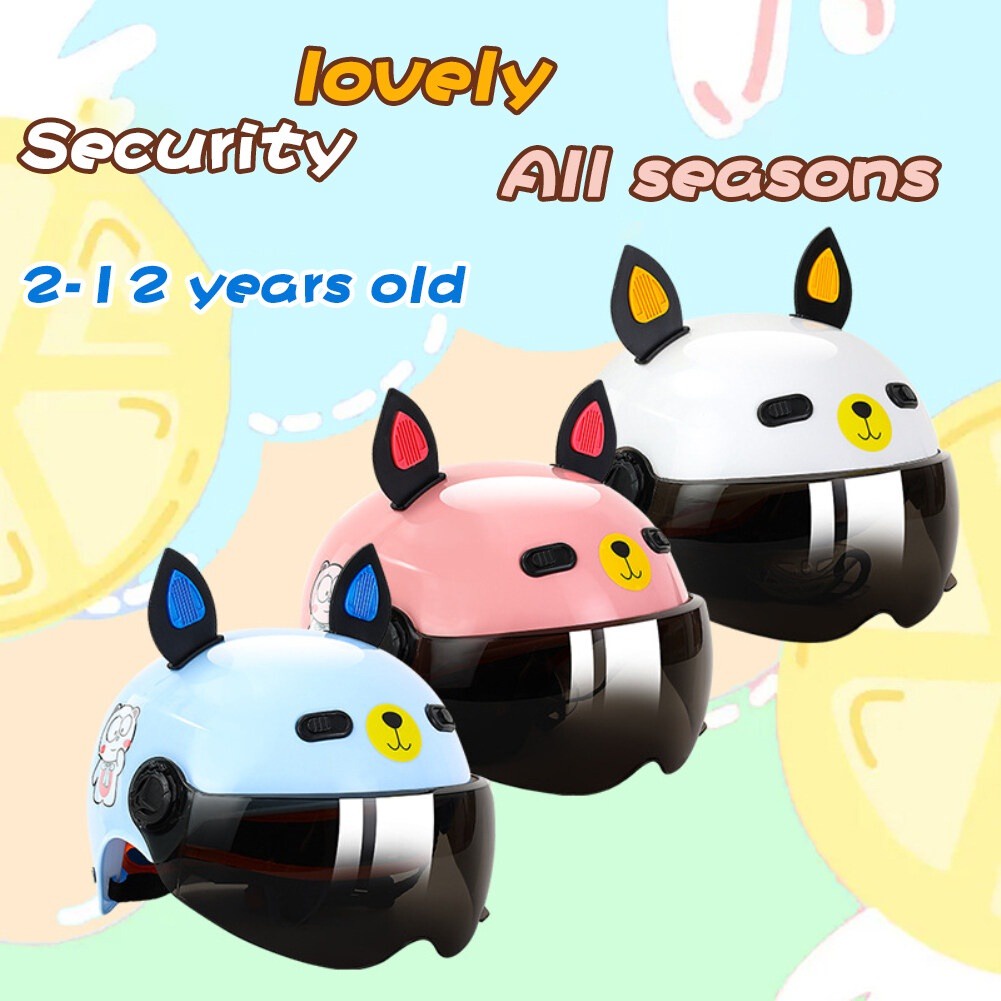 ✨Có Sẵn✨Mũ Bảo Hiểm Trẻ Em Với Đôi Tai 2-12 Tuổi Bé Trai Và Bé Gái Bé Trung Niên Trẻ Em Sinh Viên mũ Bảo Hiểm Mùa Hè Chống Nắng 4 Mùa Đa Năng