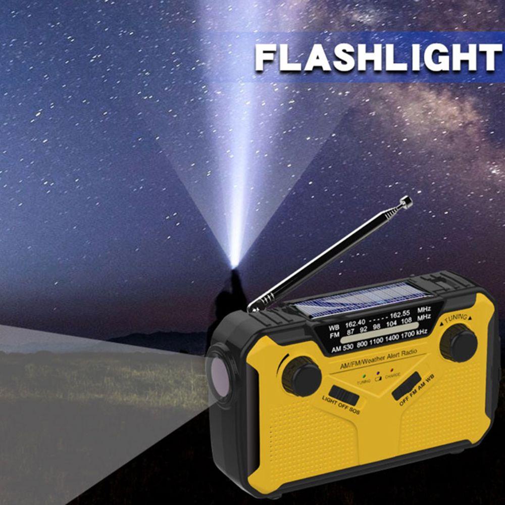 Radio AM / FM / WB Sử Dụng Năng Lượng Mặt Trời Có Đèn Pin Khẩn Cấp