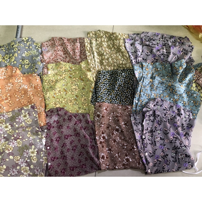 Áo bà ba bông Tay ngắn + quần siêu đen cho bà!!