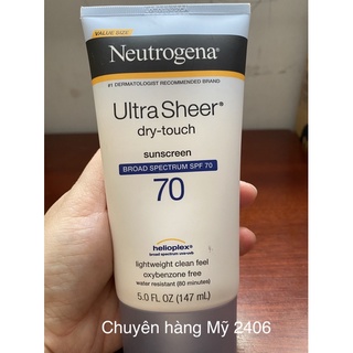 Kem chống nắng Neutrogena Ultra Sheer SPF70
