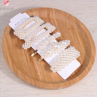 FREESHIP TOÀN QUỐC 50K - Set 5 Kẹp Tóc Bấm Đính Hột Trân Châu Trắng Hot 2019