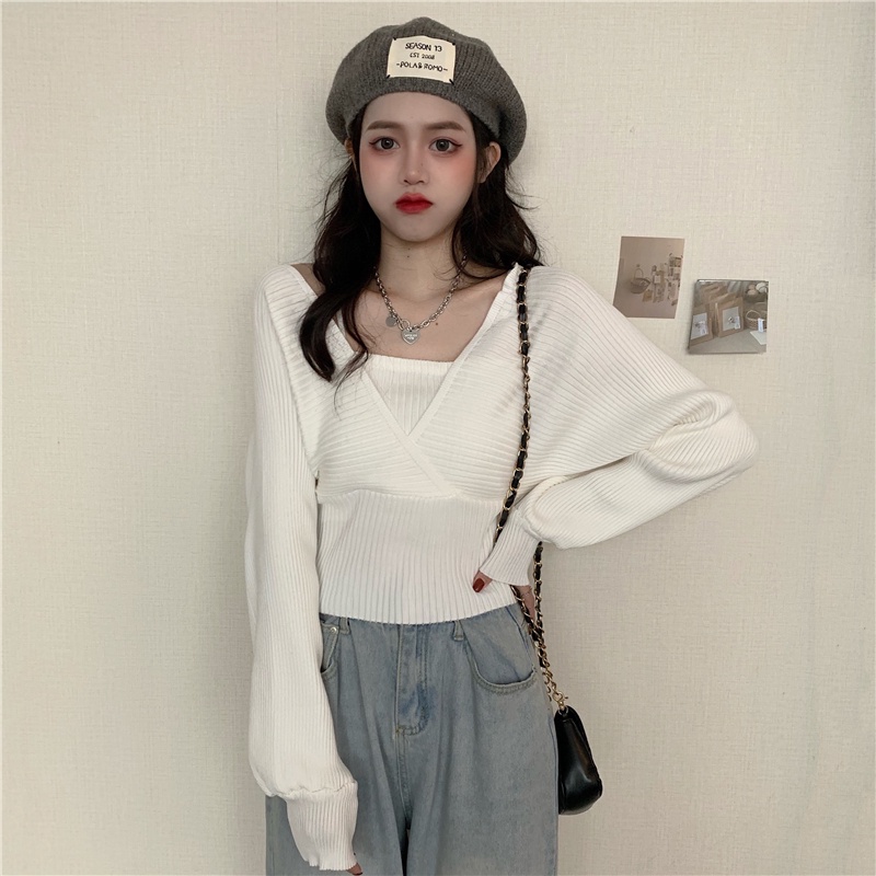 Áo len kiểu hàn quốc 2021, áo len trắng nữ tay dài thiết kế đẹp thời trang thu đông | BigBuy360 - bigbuy360.vn