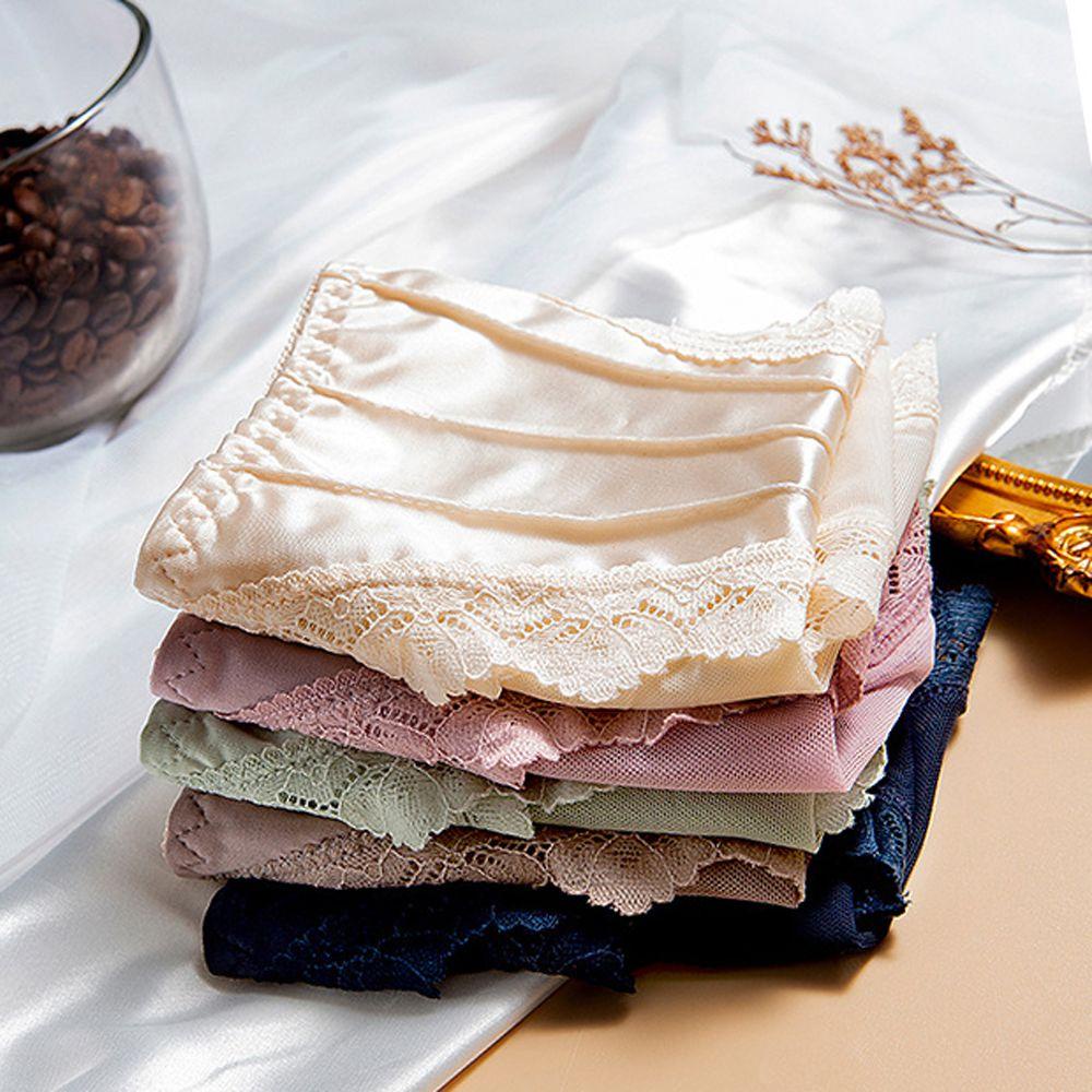 IVORY Quần Lót Ren Thoáng Khí Lưng Vừa Màu Sắc Xinh Xắn Cho Nữ