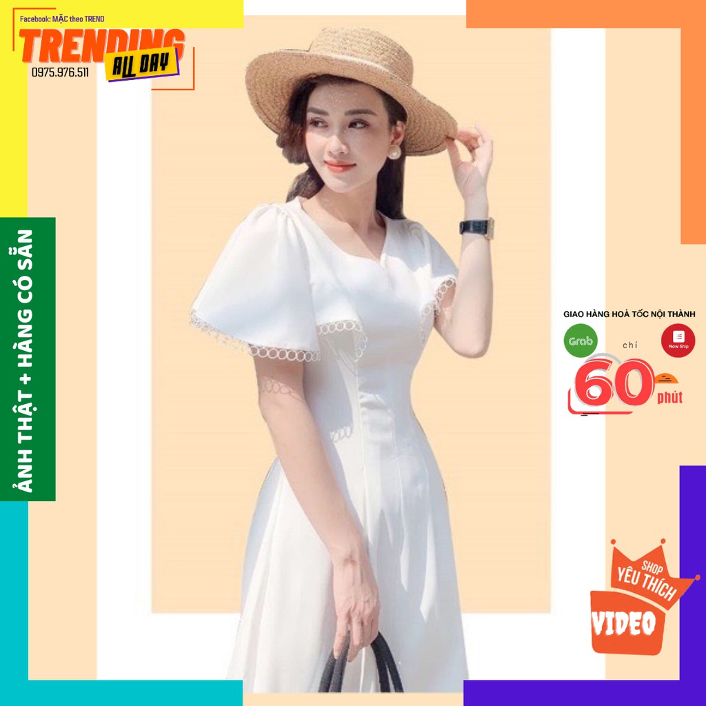 Đầm Dáng Dài, Đầm Xoè Tay Cách Điệu, Cổ Tim, Viền Ren, From Chuẩn mặc Auto Xinh Đẹp ạ. | BigBuy360 - bigbuy360.vn