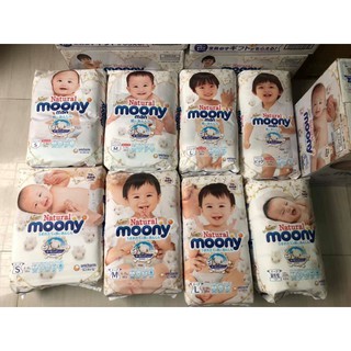 Tã Moony Natural dán/quần đủ size NB63/NB66/S58/M48/M46/L36/L38/XL32/XL34