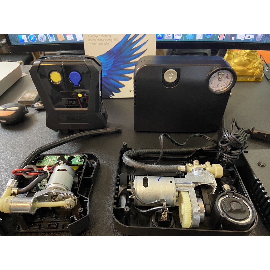 Bơm lốp ô tô nội địa Nhât Daihatsu, bơm lốp xe oto mini JAPAN 375kPa-12V khỏe vô địch bơm mọi dòng xe bảo hành 12 tháng