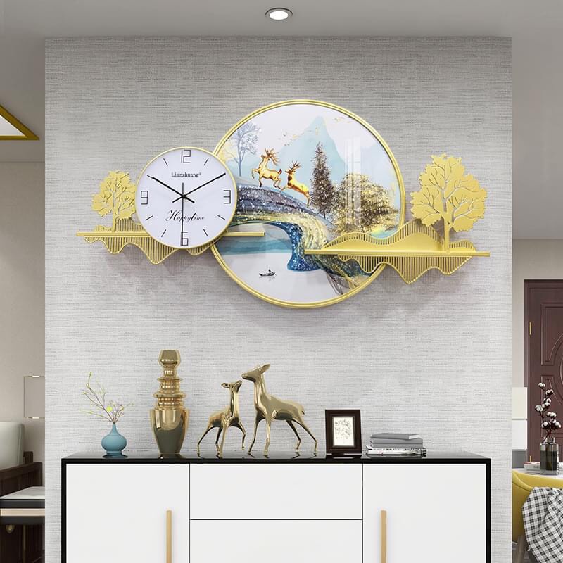 Đồng Hồ tranh Treo Tường Trang Trí Nhà Cửa- Mã 332-Kt 100*65cm-decor tường phong cách nới,đẹp,giá rẻ-quà tặng ý ngĩa-