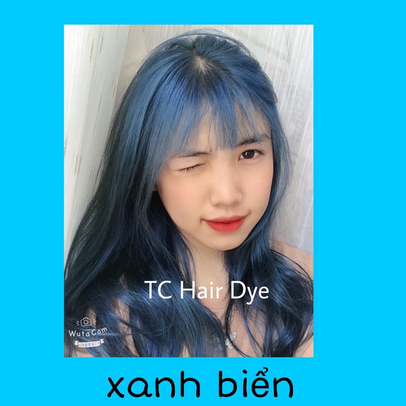 Thuốc nhuộm tóc XANH DƯƠNG-XANH BIỂN lên từ nền tẩy