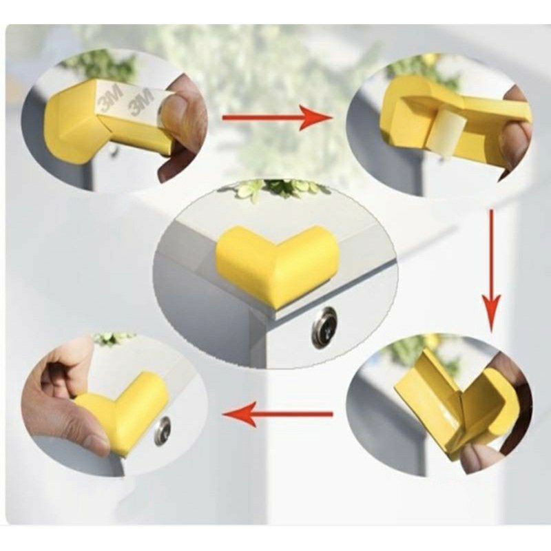 Bộ 8 Miếng Bịt Góc Bàn An Toàn Cho Bé ( Tặng Băng Keo Dán)