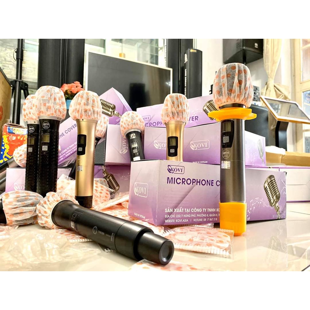 Bọc đầu micro karaoke dùng 1 lần, giá 100 cái.