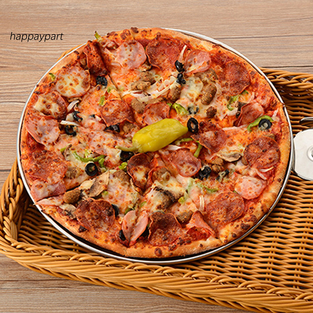 Khay Nướng Bánh Pizza Hình Tròn Bằng Hợp Kim Nhôm Chống Dính Có Lỗ Tiện Dụng