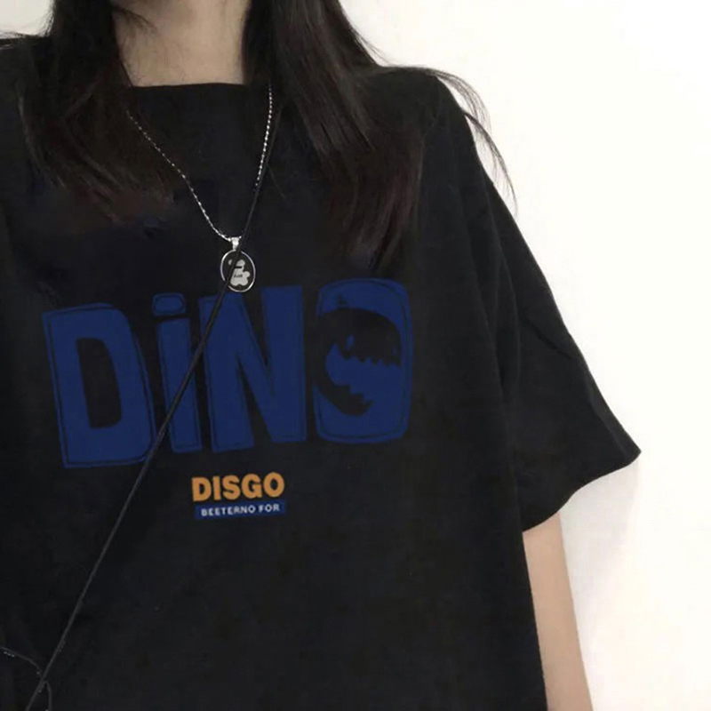 Áo thun SUXI tay ngắn cổ tròn in họa tiết chữ cái thời trang mùa hè trẻ trung dành cho nữ