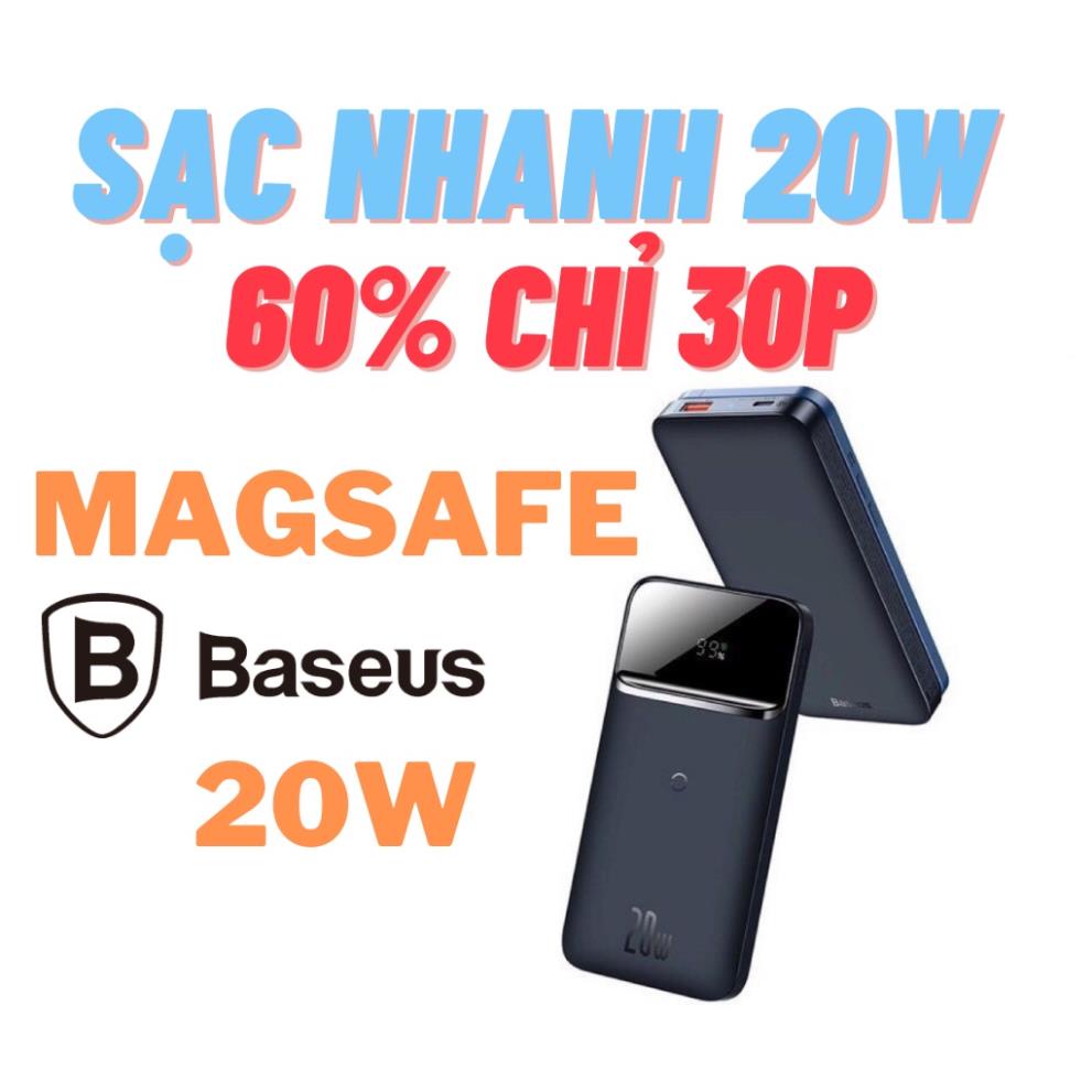 🌟CHÍNH HÃNG🌟 Pin sạc dự phòng sạc nhanh 20w 10000mah Baseus có sạc không dây từ tính magsafe cho iphone/samsung/oppo