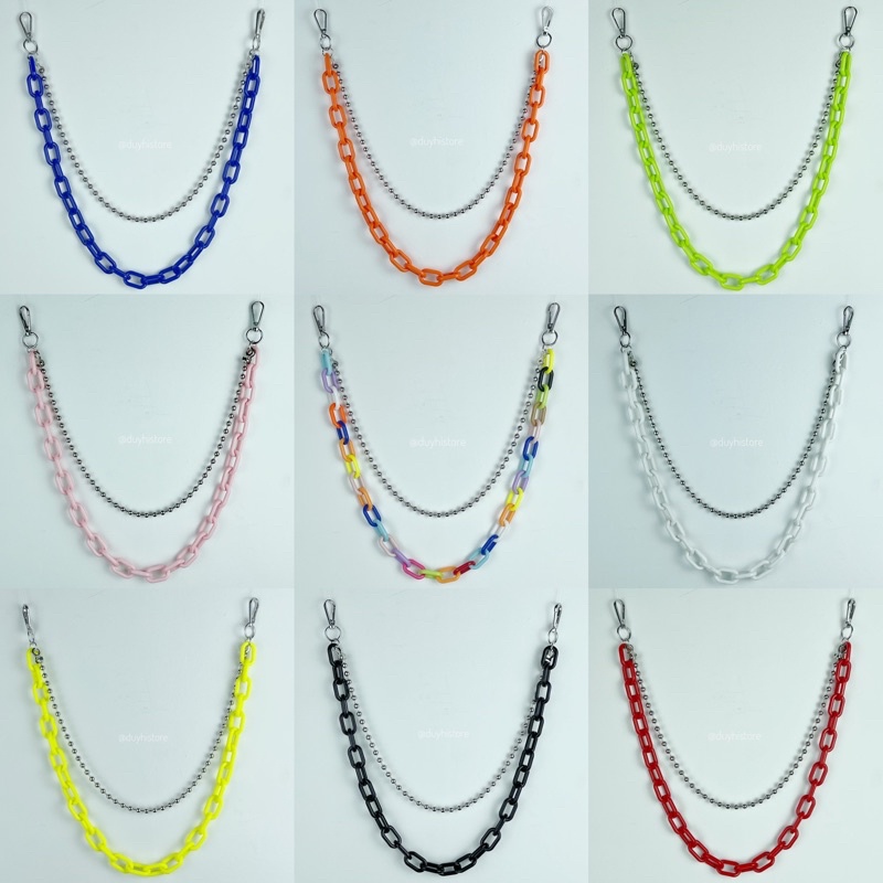 Xích chain quần unisex nhiều màu - Chain quần nhựa phối chuỗi xích | DUYHI
