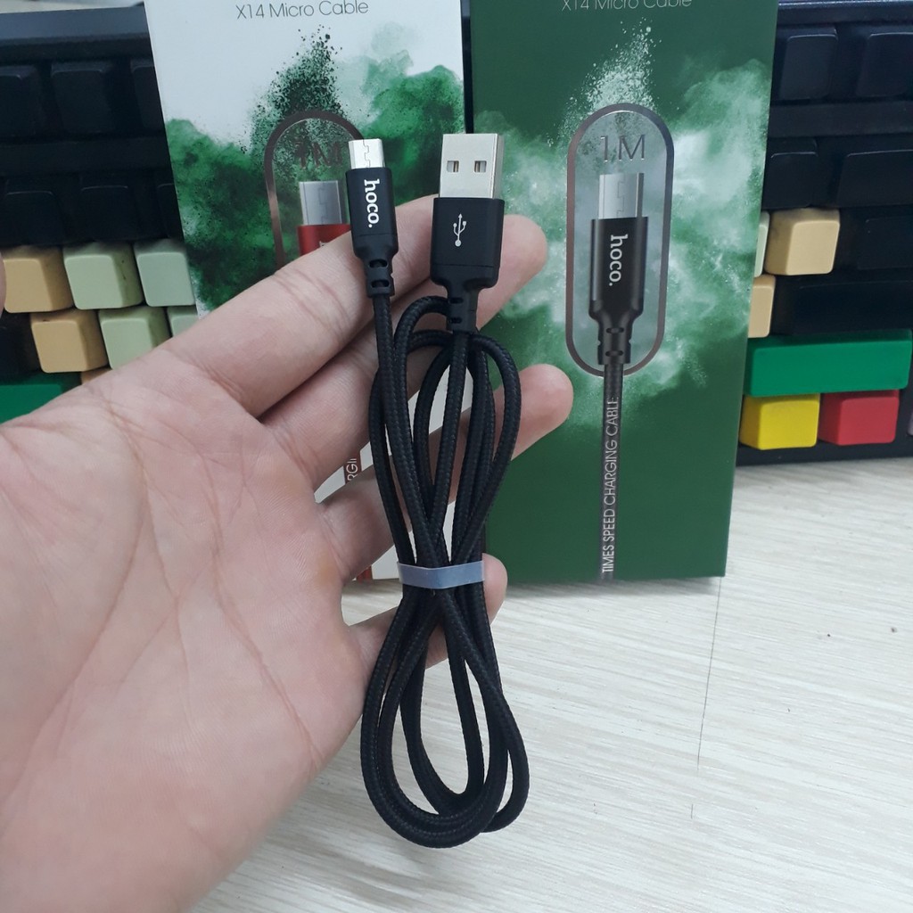 Cáp Sạc Iphone Dây Dù Hoco X14 Dài 1m, 2m Chính Hãng ✓Chất Lượng Cao ✓Bảo Hành 3 Tháng