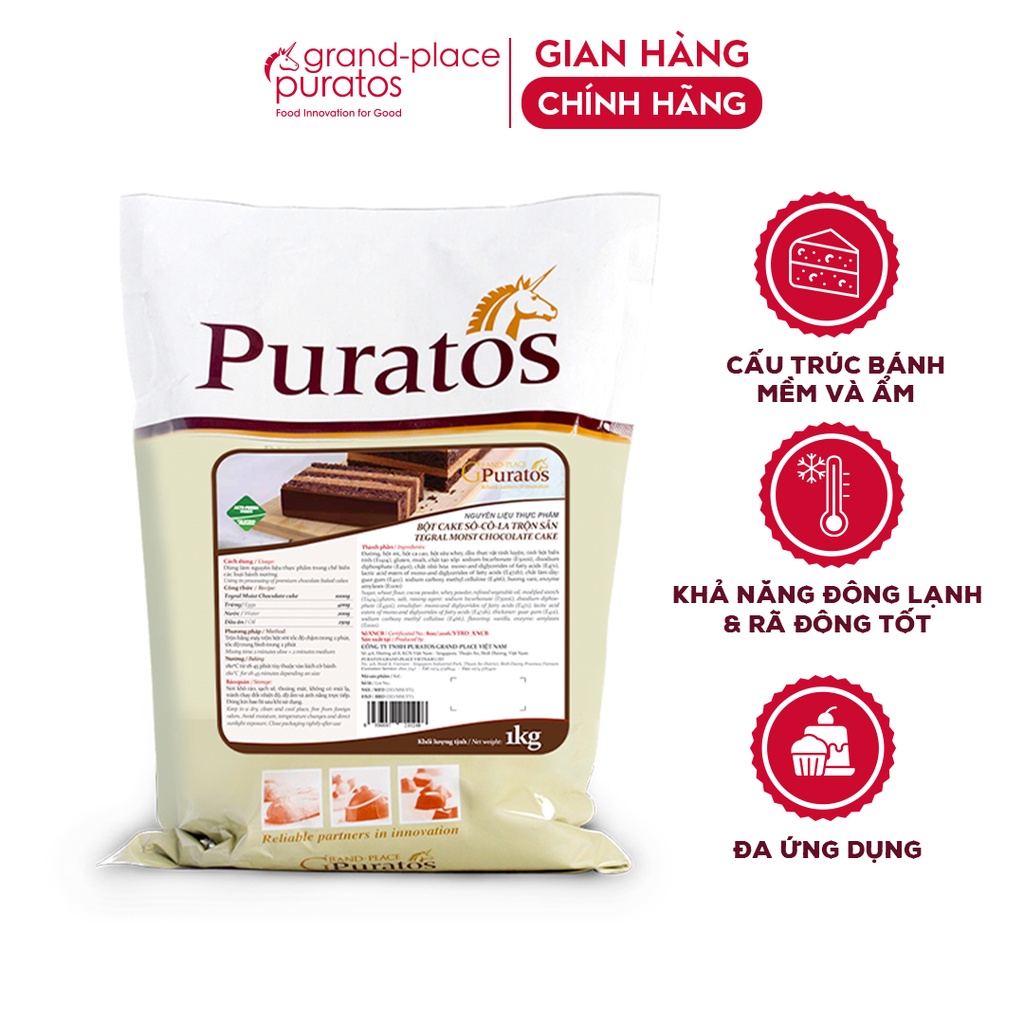Bột Trộn Sẵn Làm Bánh Tegral Satin Moist Cake Chocolate Puratos Grand-Place VN-1 Kg