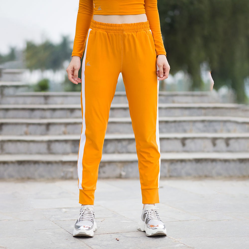 Quần Jogger dáng thể thao chất thun phối trắng Nữ Full size