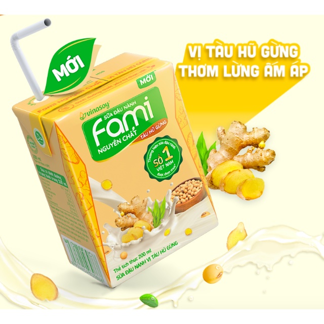 LỐC 6 HỘP 200ML SỮA ĐẬU NÀNH FAMI CÁC LOẠI