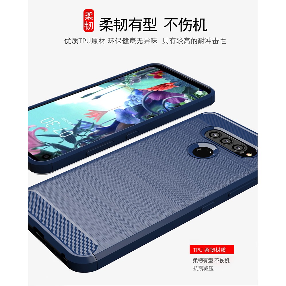 Ốp điện thoại sợi carbon mềm cho LG K20 2019 Q70 V50S G8X V60 ThinQ K61 Q61 K31