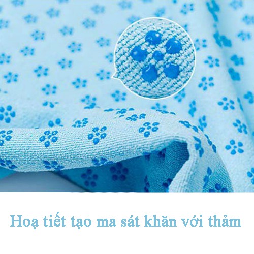 Khăn trải thảm yoga dầy mịn chống trơn trượt MICROFIBER thấm hút mô hôi cao cấp tặng túi đựng GYGA