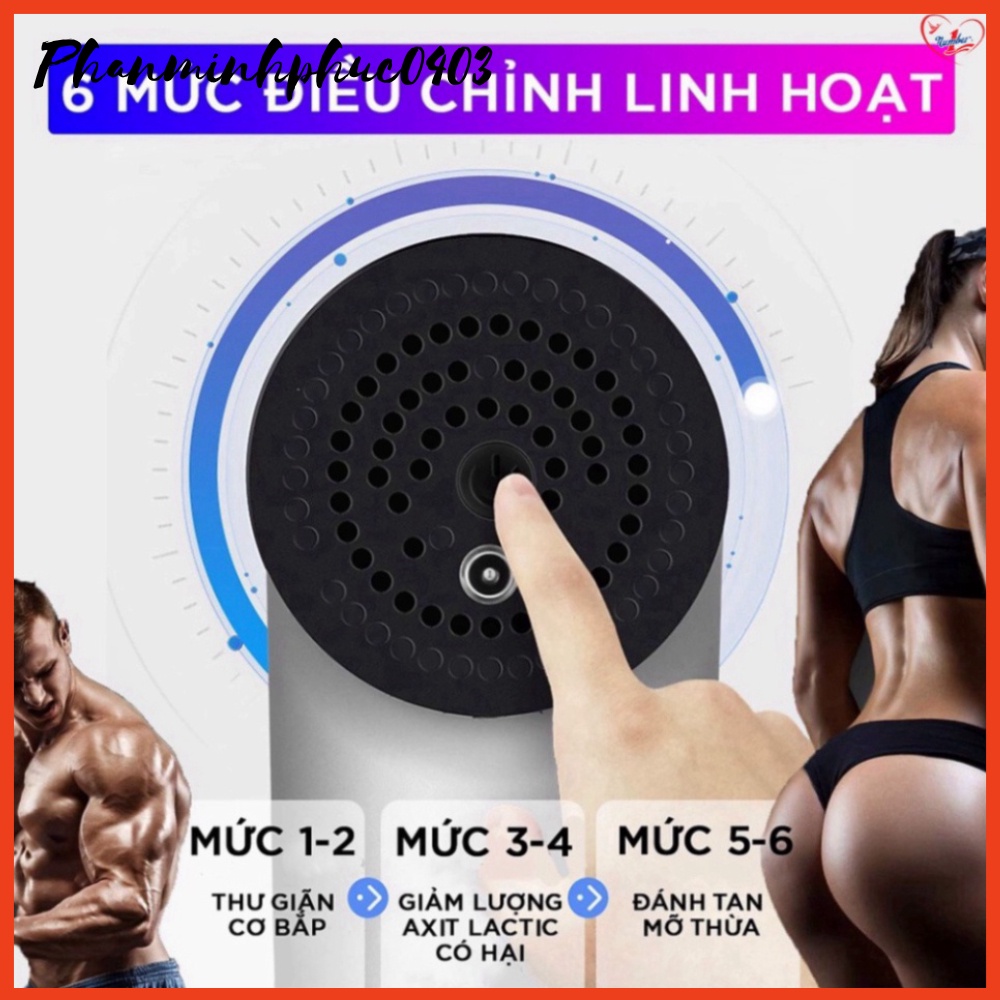 Súng Massage Cầm Tay 4 Đầu 6 Chế Độ | Giảm Đau Căng Cơ, Trị Nhức Mỏi Vai Gáy