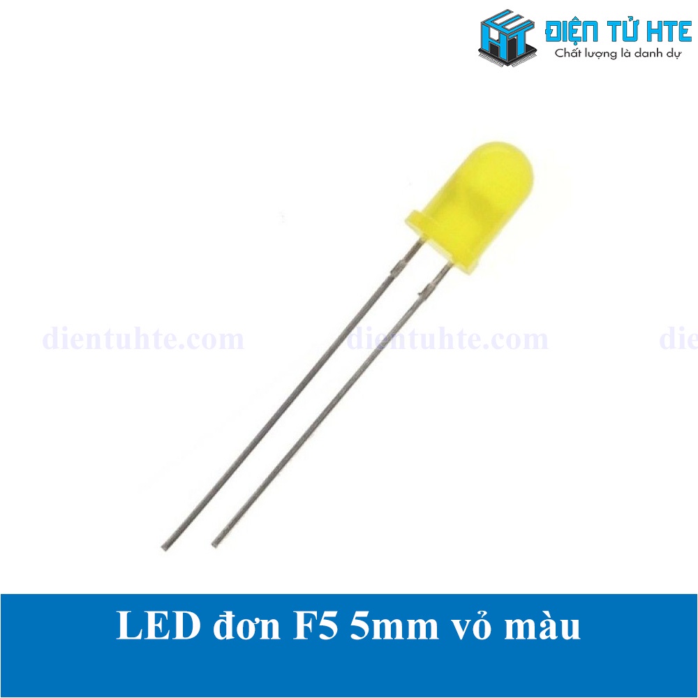 Gói 10  bóng LED đơn F5 5mm vỏ màu - Sáng màu