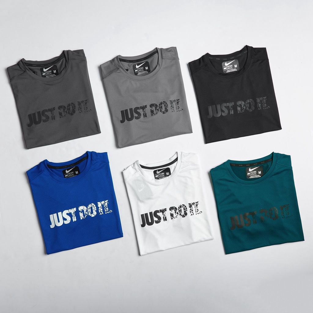 Áo thun nam cổ tròn JUST DO IT 6 màu phong cách thể thao vải nhẹ thoáng khí - Thời Trang Đường Phố