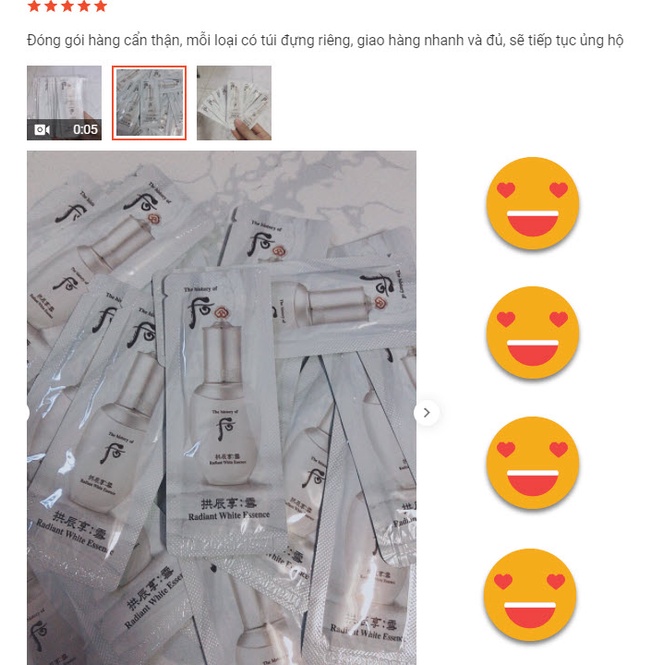 Tinh chất dưỡng trắng da chống lão hoá Whoo radiant white essence 1ml-thích hợp cho mọi làn da- Tado Cosmetics Store