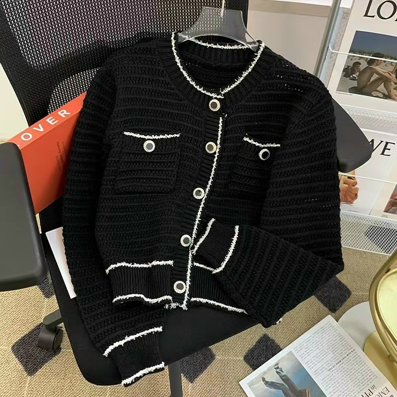 Áo khoác len cadigan mới cổ tròn khuy siêu đẹp, Áo kiểu thiết kế AK2277 - NhiNhi Shop