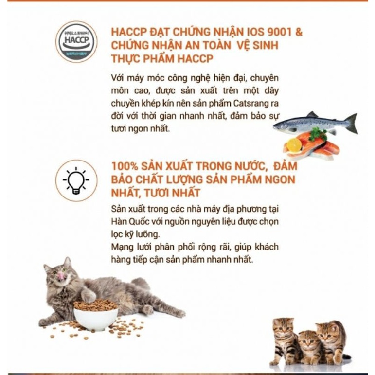 Thức ăn cho mèo con, mèo nhỏ Catsrang Kitten bịch 400g, 1.5kg