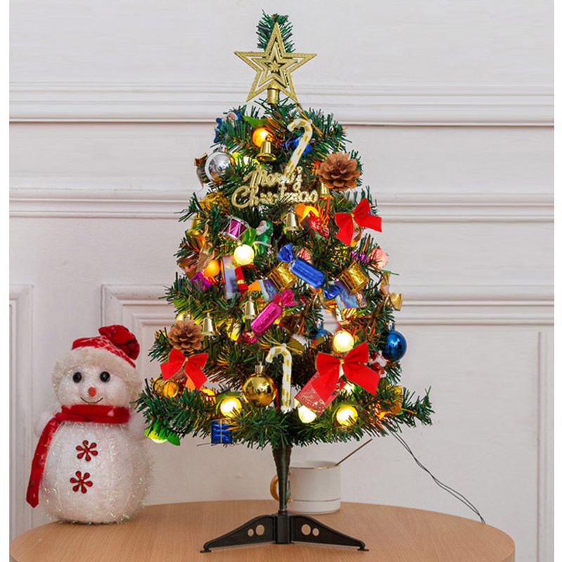 Cây Thông Noel 50cm Có Đèn LED DIY Trang Trí Nhà Cửa Dịp Giáng Sinh Năm Mới